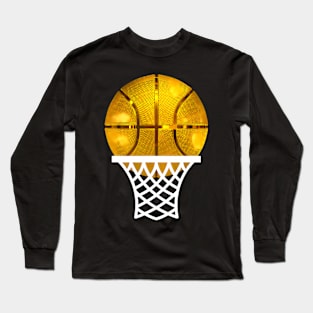 Gold Basketball Trophy MVP Award Cool Basketball Player Long Sleeve T-Shirt